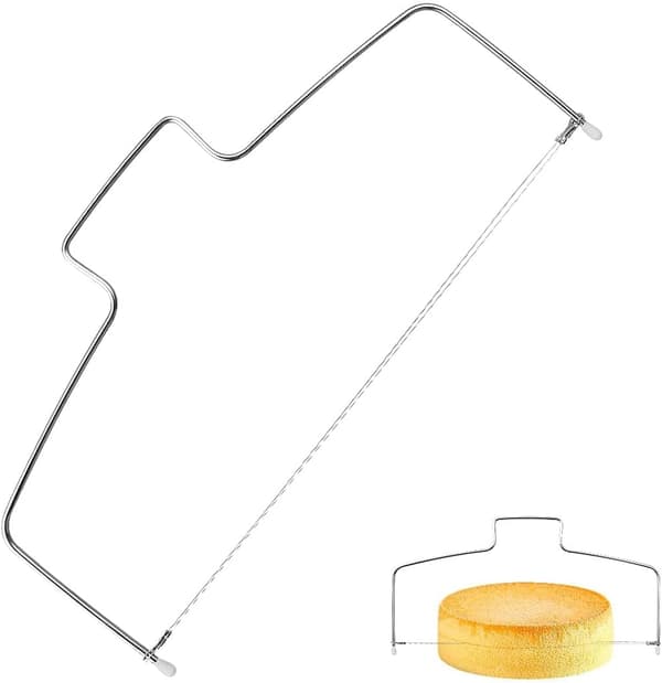 Professional Stainless Steel Cake Slicer - Adjustable Double Wire Cutter for Perfect Cake Slicing - Ideal Kitchen Baking Tool
