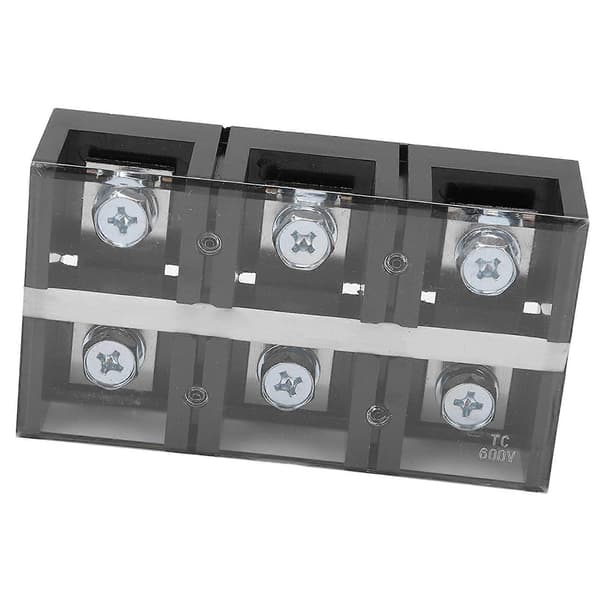 Power Supply Copper Barrier Screw Terminal Block 3 Positions 2 Rows 300A 600V