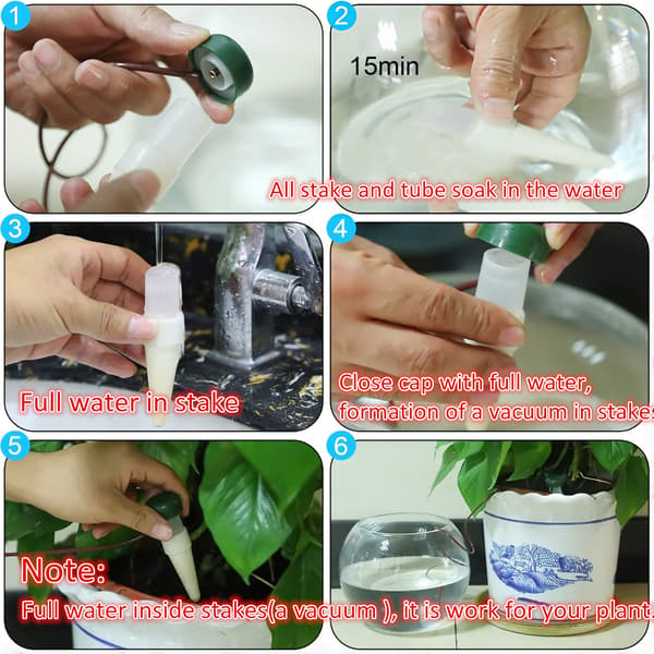 Water Spear Automatic Watering System, 10 Pack Plant Self-Drip Irrigation Slow Release for Indoor or Outdoor Plants