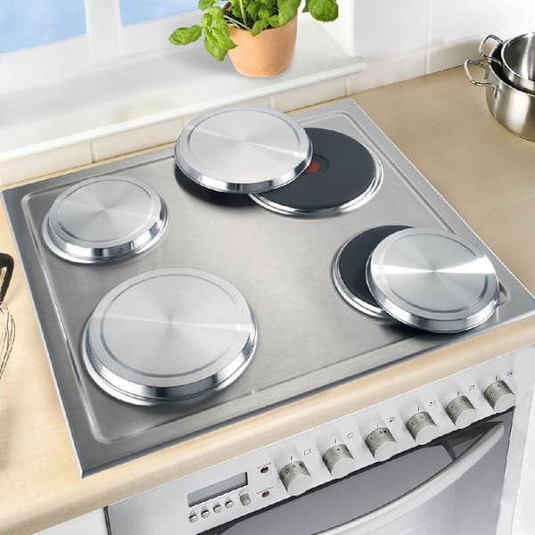 4 stk komfyrtoppdeksler i rustfritt stål for elektriske komfyrtopper