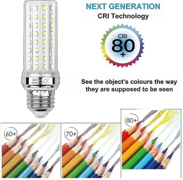 20W LED Corn Bulbs, 150W Incandescent Equivalent, 6000K Cool White, E27 Edison Screw Bulbs, 3 Pack