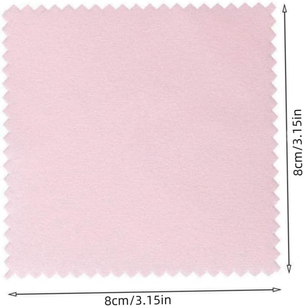 Smykkerenseklud, 100 stk., mikrofiber til sølv, guld, platin og ure (lyserød)