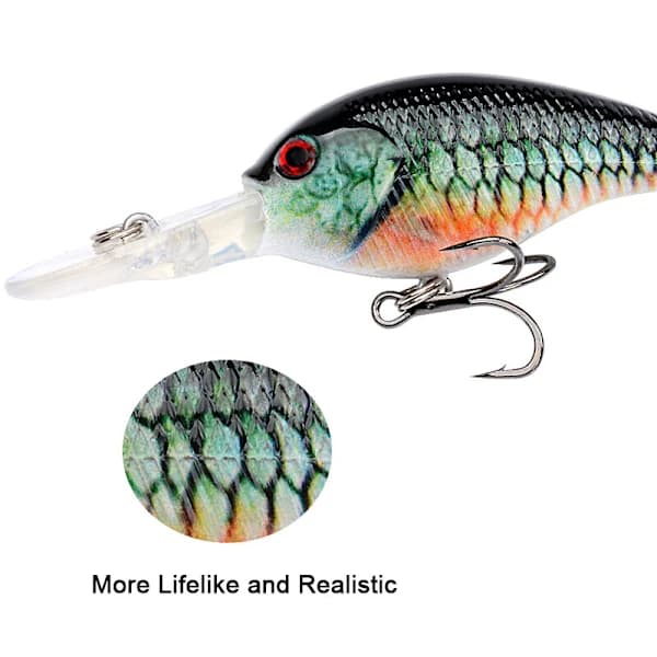 8 st Minnow Fiskedrag Set Crankbaits Trekantig Krok Bas Öring Beten Utrustning