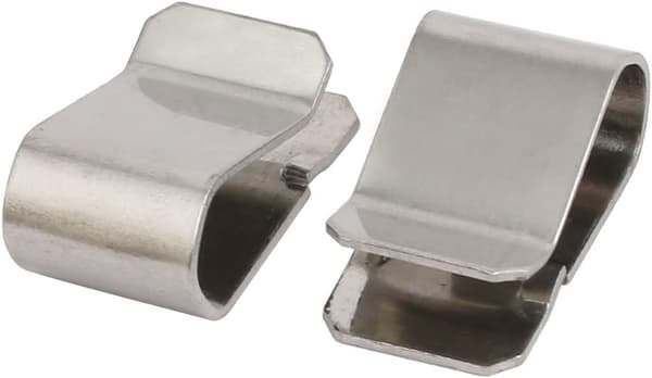 U-klips i rustfritt stål, sølv, 21,4 mm x 12 mm, 25 stk