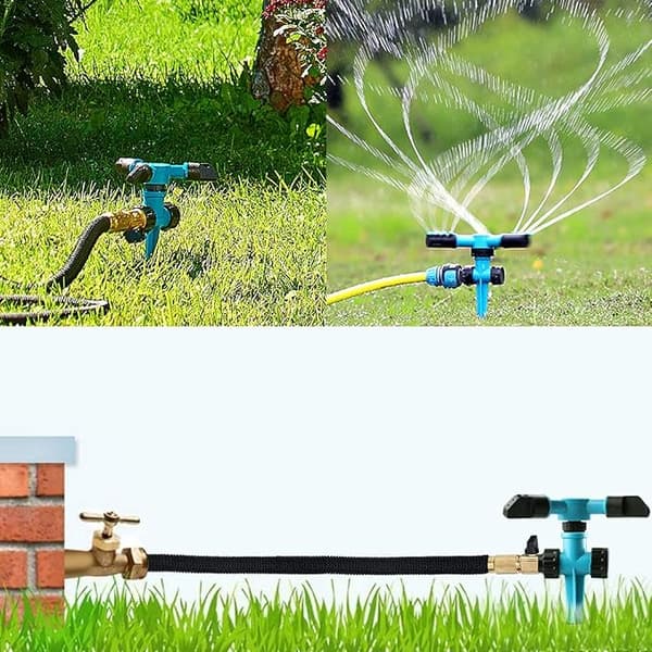 2-pak 360° roterende plænesprinkler til have og drivhus