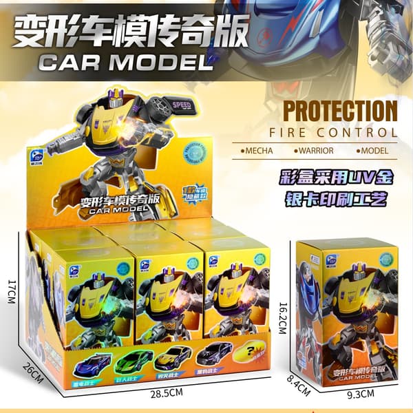 Free shipping transforming car model technology fire robot blind box boy gift educational children's toy car 9PCS 9PCS