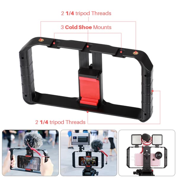 Trådløs Smartphone Videorigg, Telefonstabilisator med Fjernudløser, til Videograf Filmemager, Passer Alle iPhone og Android Sma