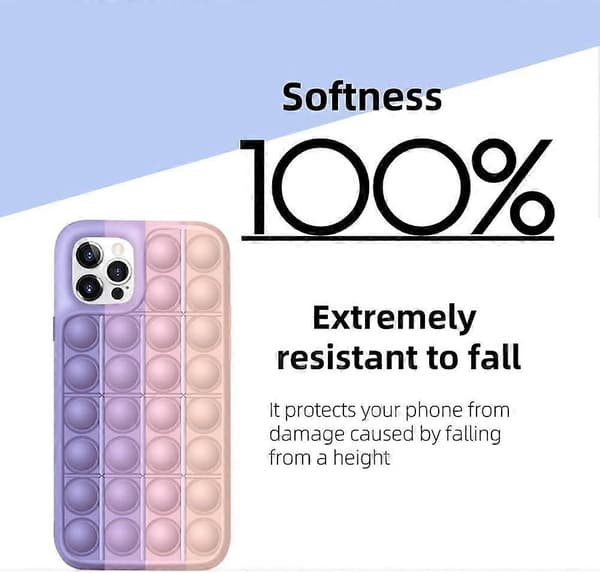 Fidget Leketøydeksel til iPhone 12 Pro Max, Silikon Beskyttende Telefondeksel for Stresslindring og Angstdemping, Overraskelsesgave til Venner
