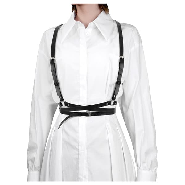 Women's Punk Belt PU Leather Body-Adjustable Belt Gothic Circle Suitable for Party