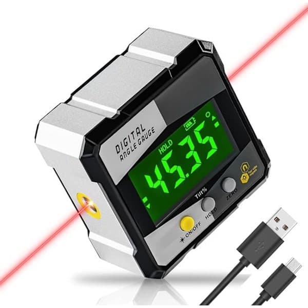 Digital vinkelmåler - 360° magnetisk vaterpas - LCD-display - med opbevaringskasse