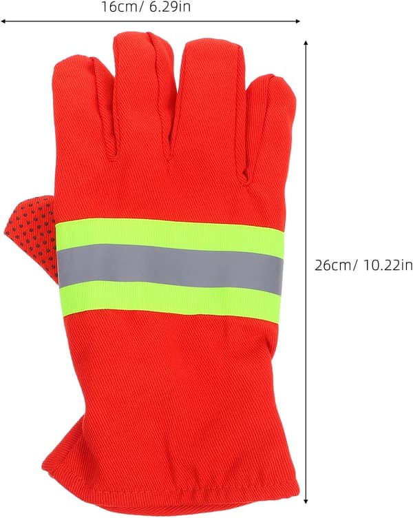 Fireproof Flame Retardant Firefighter Gloves 4pcs Thickened Orange High Temperature Insulated Rescue Gloves