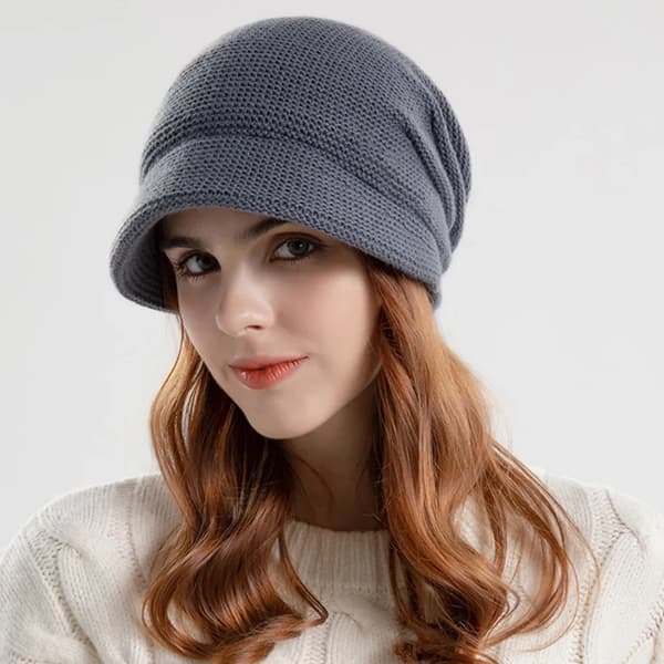 Women's Slouch Beanie Knitted Hats Beret Skullcap Long Baggy, (Dark Grey)