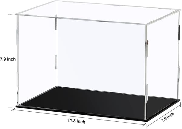 Akryl displayboks, transparent akryl displaykube til samlerfigurer - Sort, 30x20x20cm (11,8x7,9x7,9in)