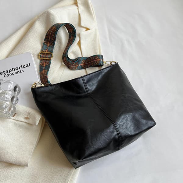 Axelväska för kvinnor, PU-läder Messenger Crossbody-väska, Stor Axelväska