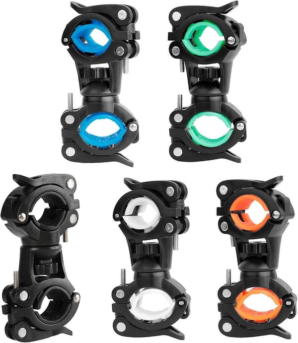 Universal Bicycle Flashlight Holder 360° Rotatable Flashlight Clips Bike Light Stand Clamps for Cycling