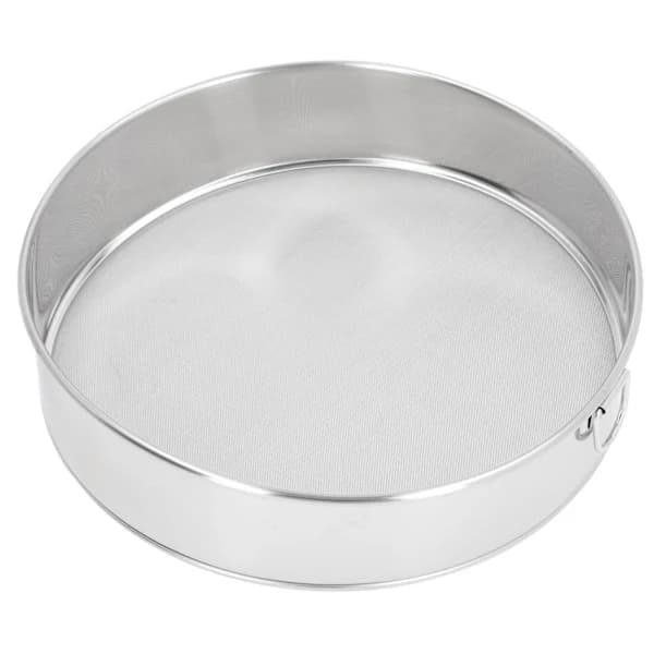 Rund melsikt 304 rustfritt stål 60 mesh non-stick filter for baking av melis kakaopulver sølv 8 tommer