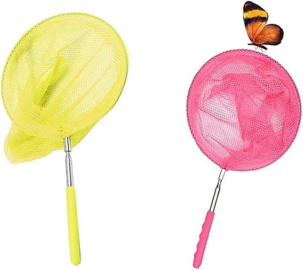Butterfly Net, 2-pack Retractable Fishing Nets with Non-slip Foldable Handle