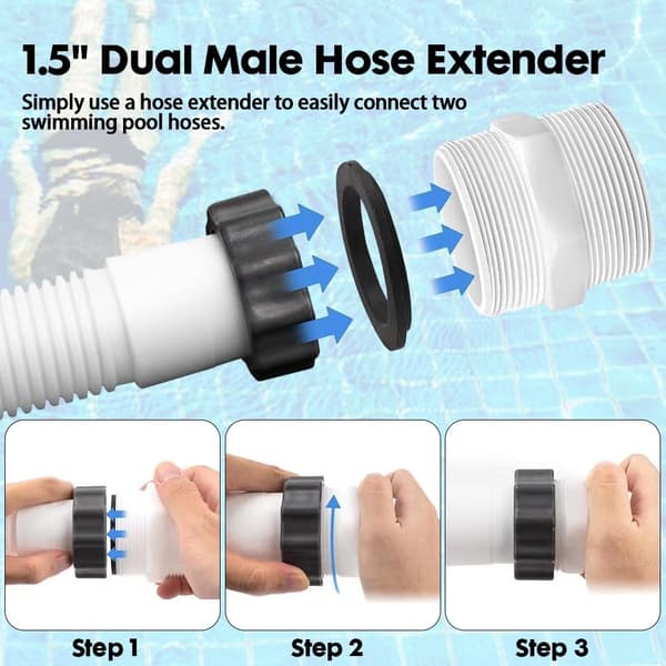 38 mm pool hose connector, 2-way connector, connection kit for Intex Coleman