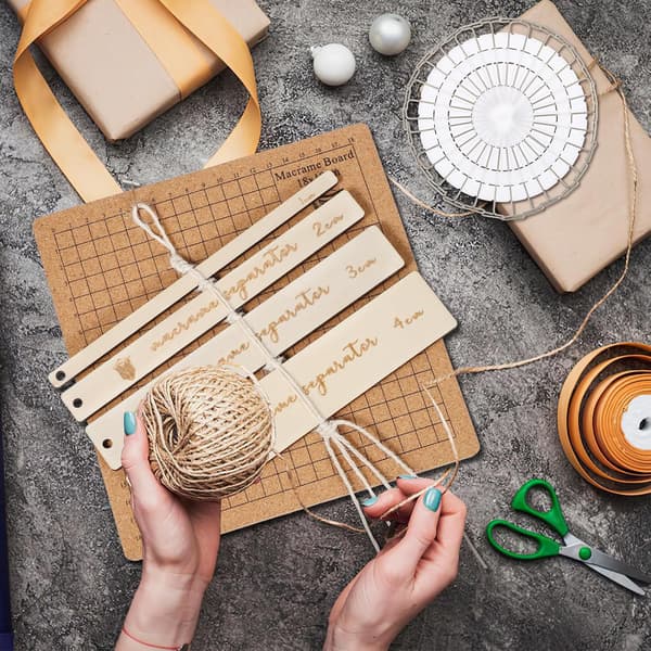 Macrame Board and Pins for Knotting Projects DIY Braiding Board Pins and Ruler for Macrame Crafts