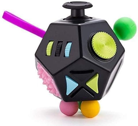 12-sidet Fidget Dodekaeder - Stress- og angstlindring - Alle aldre (sort)
