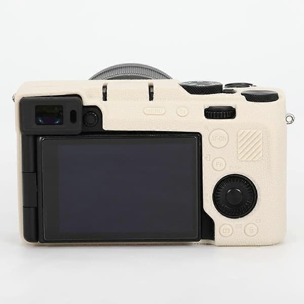 i0s Textured Case for Sony A7C II A7CR, Scratch-Resistant Silicone Protective O6p Camera Cover - Beige