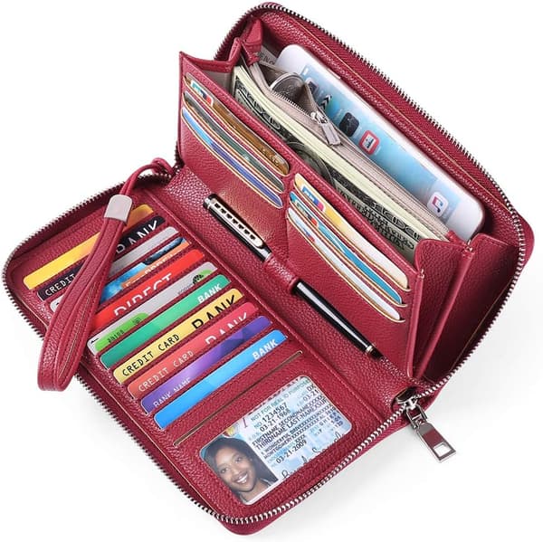 Women's Leather Wallet Large Capacity, Women's RF Coin Purse