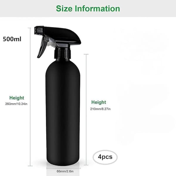 4 tomme sprayflasker 500 ml, til planter, rengøring, havearbejde, kosmetik
