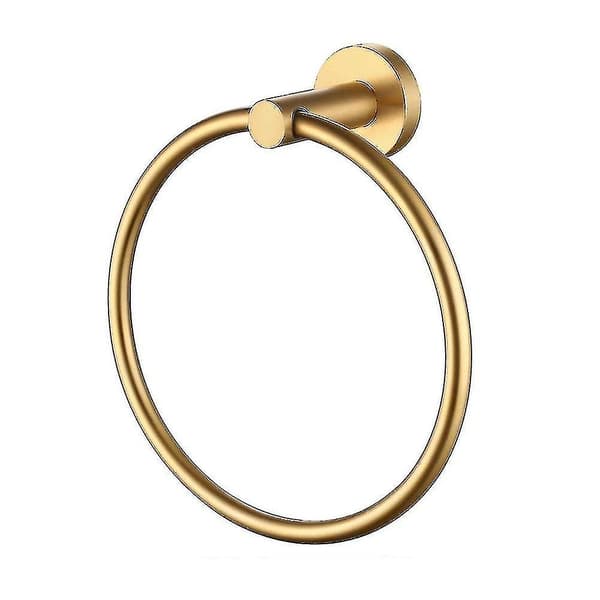 9806 Round Base Gold Towel Ring - with Adhesive (Gold, Round Base)