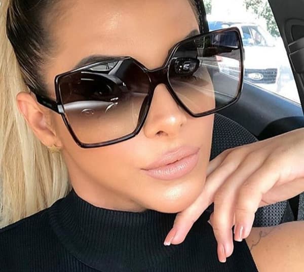 OVERSIZED Solbriller YOUR SAINT Dame Flat Topp Store Enorme Solbriller Gafas SHADZ