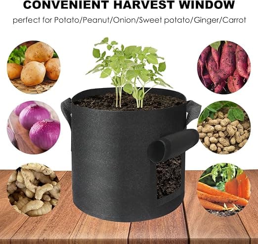2-pack potatisodlingspåsar, 10 gallon odlingspåsar, blomkruka med handtag