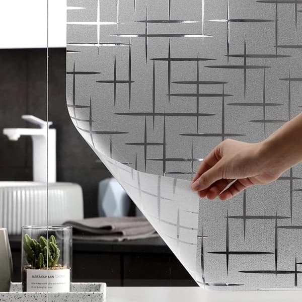 Window Film Privacy Stained Glass (Self-Adhesive), Star Pattern, 44.5x200cm