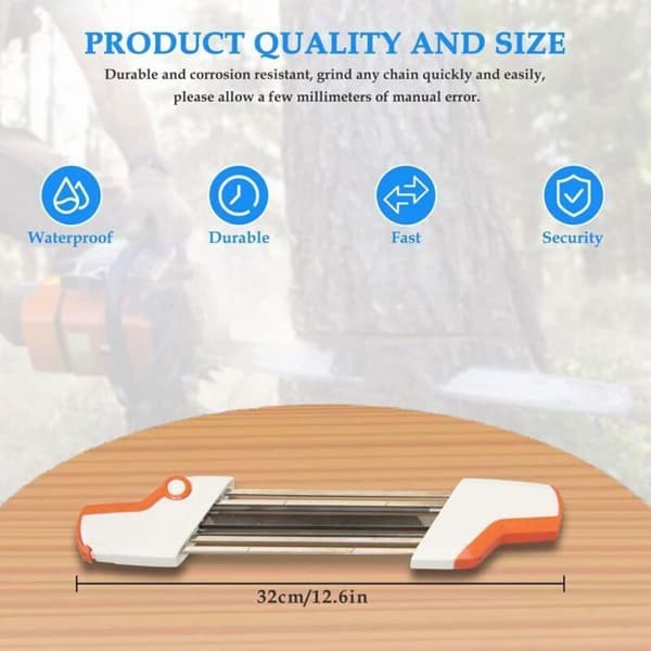 Chainsaw Sharpener - LUSKYKA® - 2-in-1 - Compatible with Stihl 3/8P Chains - 4mm File - Durable Alloy