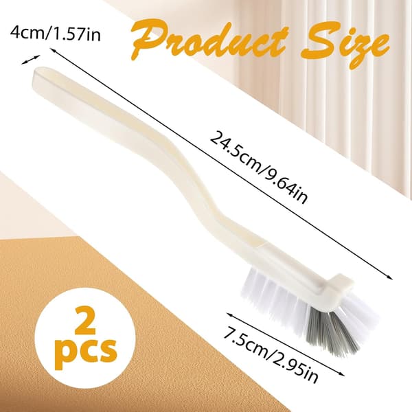 2 Pieces Scrub Brushes for Cleaning, Kitchen Scrub Brush Dish Brush Right-Angle Cleaning Brush with Stiff Bristles
