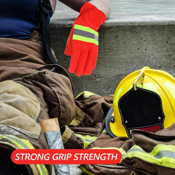 Fireproof Flame Retardant Firefighter Gloves 4pcs Thickened Orange High Temperature Insulated Rescue Gloves