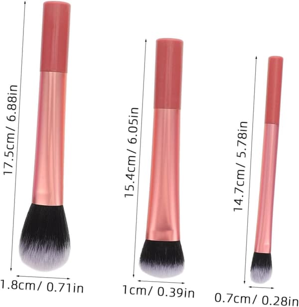8 Soft Makeup Brushes with Long Handles for Eyeshadow, Blush, and Powder