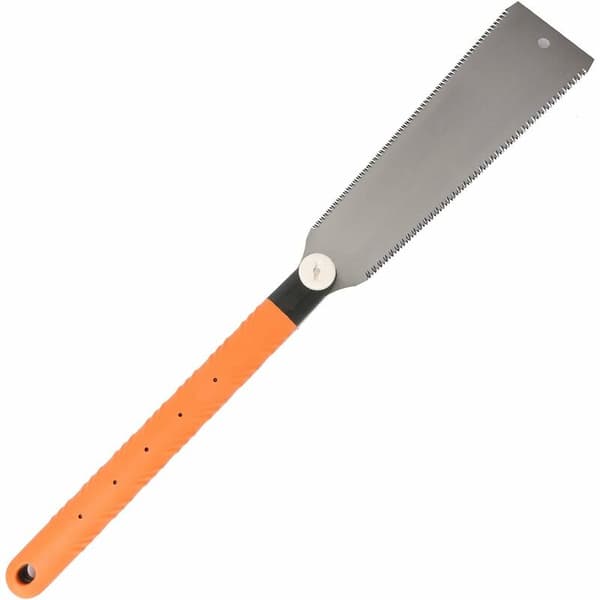 Japanese Double-Sided Hand Saw - Trunkit Replaceable Saw with Flexible Blade for Woodworking, Orange