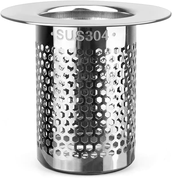 3,3 * 5 × 5 cm Hårfanger til bruser, hårfilter til bruser, si i rustfrit stål, badekarafløb, til køkken, badeværelse, balkoner (sølv)
