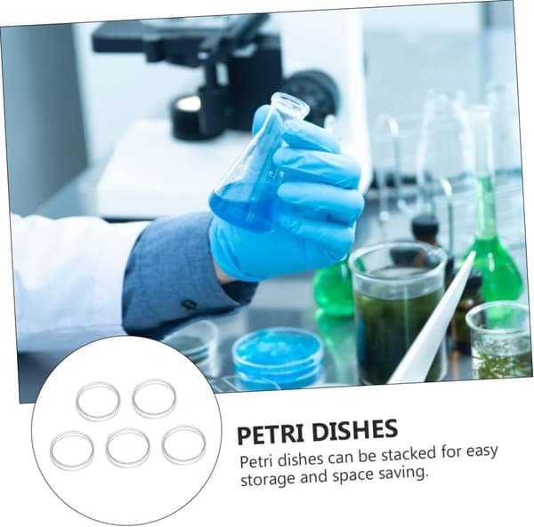 Glass Petri Dishes, High Borosilicate Glass Material, 5 Pcs with Reliable and Practical Design