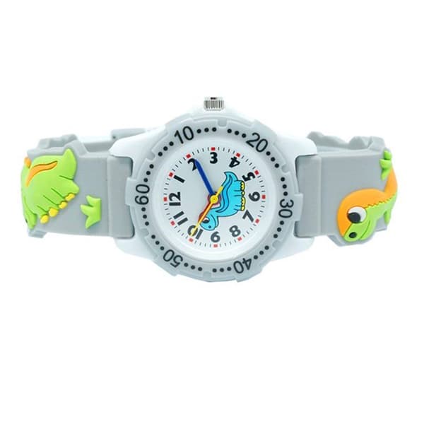 Kids Watch Waterproof 3D Cute Cartoon Round Dial Silicone Strap Quartz Watch
