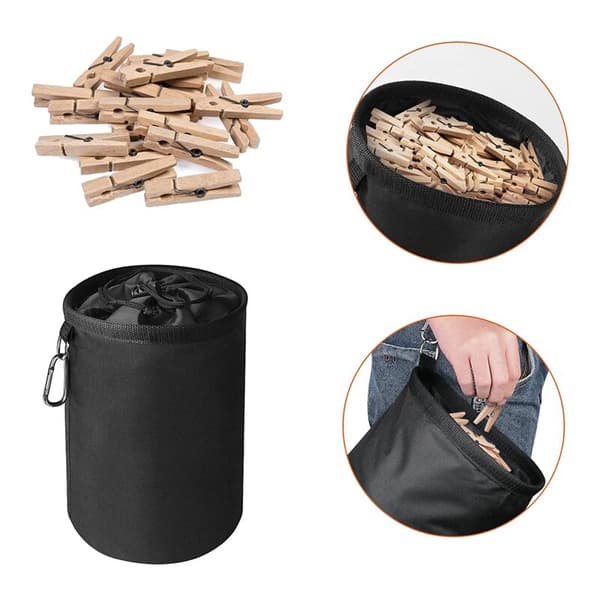 Clothes Peg Bag Holds Up To 150-200 Clothes Pegs, Large Waterproof Clothes Peg Bag With Drawstring Closure