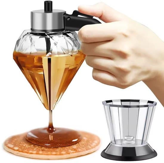 Honningdispenser - Honningflaske - Klemtopp - Klart Glas - Håndholdt Oliedispenser - 200 ml - Alsidig - Køkkenredskab