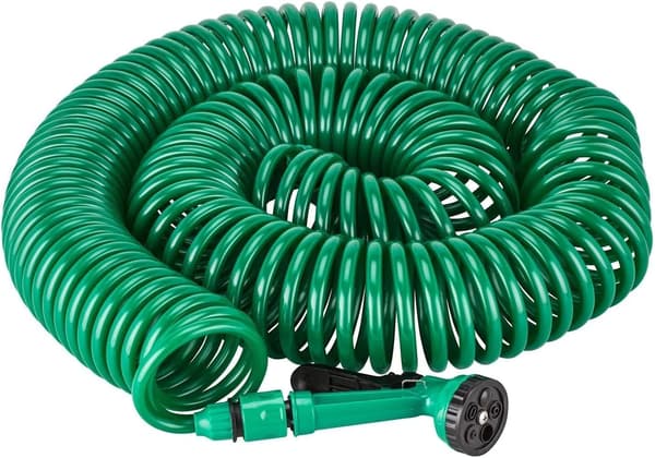 15M Garden Hose Pipe Expandable Garden Coil Hose Spray Hoses Coil 5 Function Pipe Reel Water Spray Nozzle