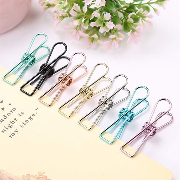 Papirclips Foldbare clips Bulldogclips Mini Bulldogclips Papirbindere Store bindere Foldbare clips Clips M 20 stk