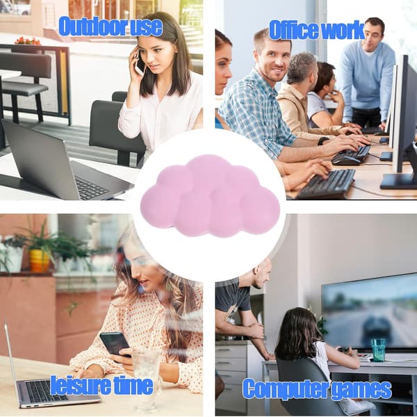 Cloud-shaped Memory Foam Wrist Rest Pad for Mouse Mat, Pink Small Cloud Shape