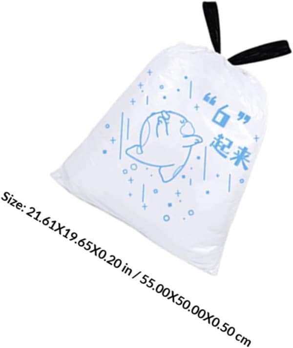 69 Pcs High-Strength Kitchen Trash Bags with Drawstring, 50x55 cm Thick Trash Bags Suitable