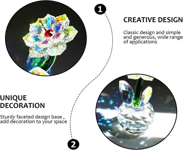 Krystall Solsikkefigurdekorasjon, Glass Drømmeblomst Samleobjekt, Borddekorasjoner