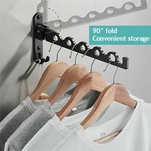 Wall Mounted Clothes Hanger Foldable Wall Clothes Drying Rack Clothes Hanger Drying Rack for Laundry Bathroom Laundry Room Bedroom