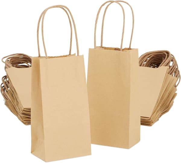 50-pak Kraftpapir gaveposer med håndtag, 15*21*8