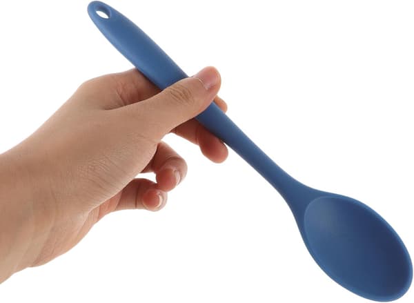 6 Pieces Silicone Cooking Spoons Non-Stick Mixing Spoons Ergonomic Design Humanized Handle Heat Resistant