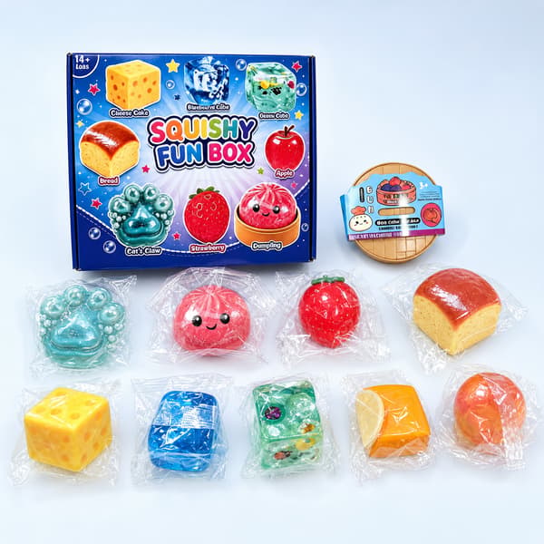 8-piece Food Design Squeeze Toy Set, Assorted Slow Rising Squeeze Toys for Stress Relief in Gift Box